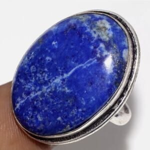 Boho Ring💎Lapiz Lazuli Gemstone 💎 925 Silver Sz 9